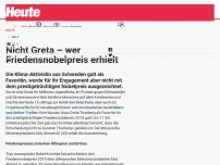 Bild zum Artikel: Kein Friedensnobelpreis für Greta Thunberg