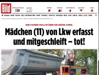 Bild zum Artikel: Fahrer wollte über grüne Ampel - Mädchen von Lkw erfasst und mitgeschleift – tot