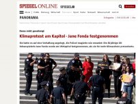 Bild zum Artikel: Demo nicht genehmigt: Klima-Protest am Kapitol - Jane Fonda festgenommen