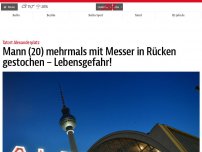 Bild zum Artikel: 17-Jährigem mehrmals mit Messer in Rücken gestochen – Verdächtiger (16) gefasst