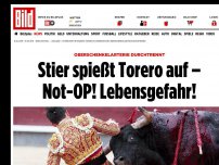 Bild zum Artikel: Arterie durchtrennt - Stier spießt Torero auf – Not-OP! Lebensgefahr!