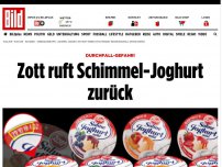 Bild zum Artikel: Durchfall-Gefahr! - Zott ruft Schimmel-Joghurt zurück