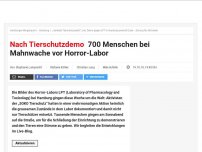 Bild zum Artikel: Nach Tierschutzdemo : 700 Menschen bei Mahnwache vor Horror-Labor