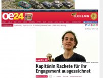 Bild zum Artikel: Kapitänin Rackete für ihr Engagement ausgezeichnet