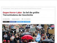 Bild zum Artikel: Gegen Horror-Labor: So lief die größte Tierrechtsdemo der Geschichte