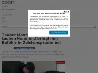 Bild zum Artikel: Tauber Mann adoptierte einen tauben Hund und bringt ihm Befehle in Zeichensprache bei