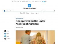 Bild zum Artikel: Altenpflegehelfer - Knapp zwei Drittel unter Niedriglohngrenze