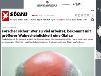 Bild zum Artikel: Studie aus Südkorea: Forscher sicher: Wer so viele Stunden pro Woche arbeitet, bekommt wahrscheinlicher eine Glatze