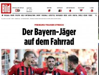 Bild zum Artikel: Freiburg-Trainer Streich - Der Bayern-Jäger auf dem Fahrrad