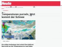 Bild zum Artikel: Temperaturen purzeln, jetzt kommt der Schnee