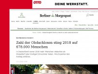 Bild zum Artikel: Wohnungslosigkeit: Zahl der Obdachlosen stieg 2018 auf 678.000 Menschen