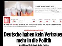 Bild zum Artikel: Aktuelle Schock-Umfrage - Deutsche haben kein Vertrauen mehr in die Politik