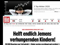 Bild zum Artikel: Der vergessene Krieg seit 2015 - Helft endlich Jemens verhungernden Kindern!