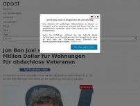 Bild zum Artikel: Jon Bon Jovi spendet eine halbe Million Dollar für Wohnungen für obdachlose Veteranen