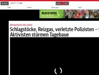 Bild zum Artikel: Schlagstöcke, Reizgas, verletzte Polizisten – 400 Aktivisten stürmen Tagebau