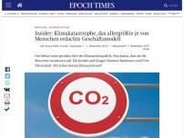 Bild zum Artikel: Insider: Klimakatastrophe, das allergrößte, je von Menschen erdachte Geschäftsmodell