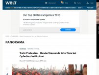 Bild zum Artikel: Trotz Protesten – Hunderttausende tote Tiere bei Opferfest befürchtet