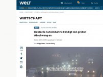 Bild zum Artikel: Deutsche Autoindustrie kündigt den großen Abschwung an