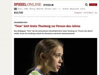 Bild zum Artikel: Umweltaktivistin: 'Time' kürt Greta Thunberg zur Person des Jahres 