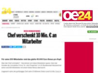 Bild zum Artikel: Chef verschenkt 10 Mio. € an Mitarbeiter