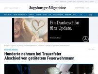 Bild zum Artikel: Hunderte nehmen bei Trauerfeier Abschied von getötetem Feuerwehrmann