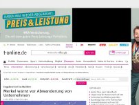 Bild zum Artikel: Merkel warnt wegen Fachkräftemangels vor Abwanderung von Unternehmen