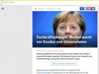 Bild zum Artikel: Fachkräftemangel: Merkel warnt vor Exodus von Unternehmen