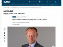 Bild zum Artikel: Deutschlands Stromversorgung ist so unsicher wie nie