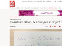 Bild zum Artikel: Kommen Sie drauf?: Buchstabenrätsel: Die Lösung ist so einfach!