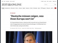 Bild zum Artikel: EU-Haushalt: 'Deutsche müssen zeigen, was ihnen Europa wert ist'