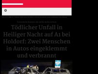 Bild zum Artikel: Tödlicher Unfall in Heiliger Nacht auf A1 bei Holdorf: Zwei Menschen in Autos eingeklemmt und verbrannt