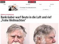 Bild zum Artikel: Bankräuber warf Beute in die Luft und rief „Frohe Weihnachten“