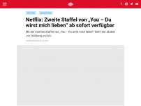 Bild zum Artikel: Netflix: Zweite Staffel von „You – Du wirst mich lieben“ ab sofort verfügbar