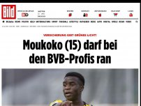 Bild zum Artikel: Versicherung gibt grünes Licht - Moukoko (15) darf bei den BVB-Profis ran