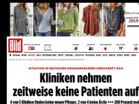 Bild zum Artikel: Akuter Personalmangel - Kliniken nehmen zeitweise keine Patienten auf