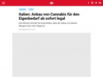 Bild zum Artikel: Italien: Anbau von Cannabis für den Eigenbedarf ab sofort legal