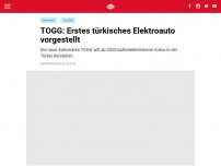 Bild zum Artikel: TOGG: Erstes türkisches Elektroauto vorgestellt