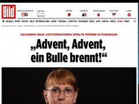 Bild zum Artikel: Justizministerin als Punker - „Advent, Advent, ein Bulle brennt!“