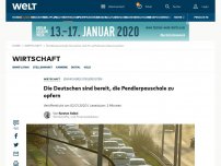 Bild zum Artikel: Die Deutschen sind bereit, die Pendlerpauschale zu opfern