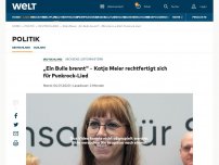 Bild zum Artikel: „Ein Bulle brennt“ – Katja Meier rechtfertigt sich für Punkrock-Lied