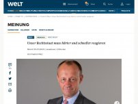 Bild zum Artikel: Unser Rechtsstaat muss härter und schneller reagieren