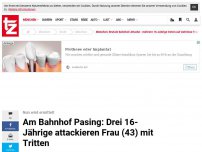 Bild zum Artikel: Am Bahnhof Pasing: Drei 16-Jährige attackieren Frau (43) mit Tritten 