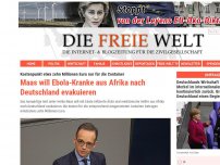 Bild zum Artikel: Maas will Ebola-Kranke aus Afrika nach Deutschland evakuieren