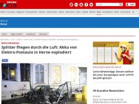 Bild zum Artikel: Keine Verletzten - Splitter fliegen durch die Luft: Akku von Elektro-Postauto in Herne explodiert