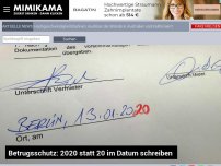 Bild zum Artikel: Betrugsschutz: 2020 statt 20 im Datum schreiben