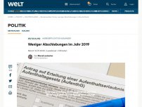 Bild zum Artikel: Zahl der Abschiebungen erneut gesunken