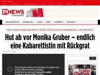 Bild zum Artikel: Wie lange wird sie jetzt wohl noch im GEZ-Fernsehen auftreten?  Hut ab vor Monika Gruber – endlich eine Kabarettistin mit Rückgrat