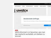 Bild zum Artikel: WDR informiert in 4 Sprachen, wie man das Asylrecht aushebelt, um bleiben zu können