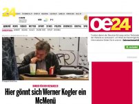 Bild zum Artikel: Hier gönnt sich Werner Kogler ein McMenü