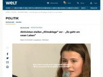 Bild zum Artikel: Aktivisten stellen „Klimaklage“ vor – „Es geht um unser Leben“